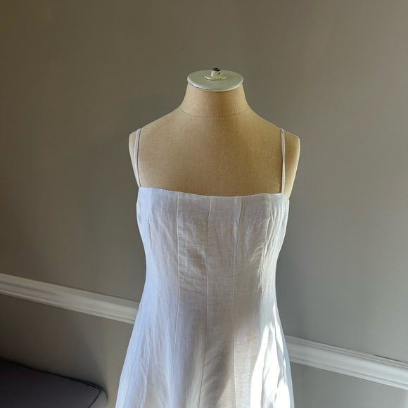 NWT J.Crew linen white A-line midi dress - Picture 3 of 6